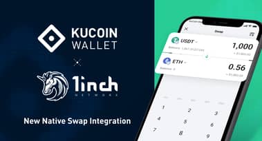 KuCoin Wallet integrates 1inch for native swap functionality
