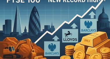 FTSE 100 hits new record high as banks and miners lead gains