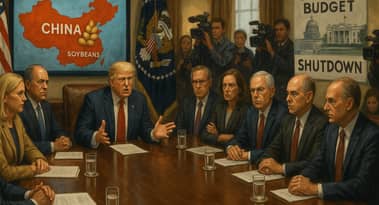 Trump discusses China soybean sales, government cuts at cabinet meeting