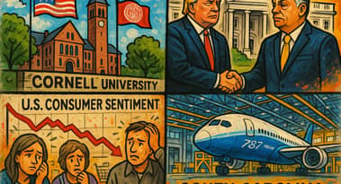 Amerikansk sammendrag: Cornell gjenoppretter føderale forskningsmidler, forbrukersentimentet faller, Boeing utvider 787-anlegget