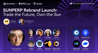 From platform to ecosystem, SunPerp rebrands as SunX: Justin Sun on the DEX's long-term vision and global expansion