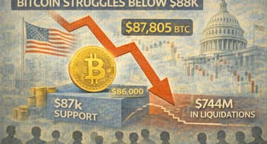 Bitcoin stays below $88K as shutdown fears spark fresh crypto market losses