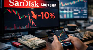 Why SanDisk stock tumbled 10% today: are traders cashing out of AI rally?