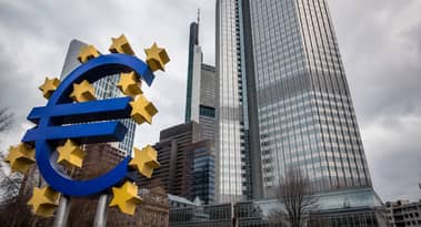 Euro zone current account surplus shrinks sharply in March