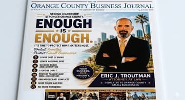 Troutman for America uses OCBJ cover to position Troutman as small business pick
