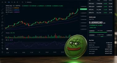PEPE-prisen ligger under 50-dages EMA, mens breakout-presset intensiveres