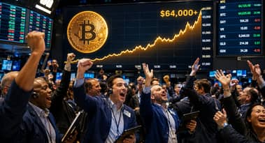 Bitcoin stiger over $64K efter hvalekøb – $66K-brud i spil