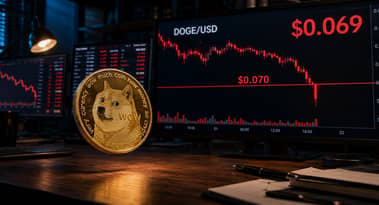 Dogecoin fraco abaixo de $0.07; sinal indica que a liquidação perde força