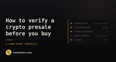 How to find 100X crypto presales: why audits, tokenomics, smart contracts matter