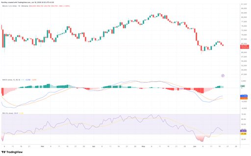 BTC/USD 1-day price chart.