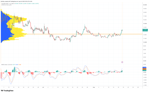 VVV/USDT 4-timers prisdiagram. Kilde: TradingView.