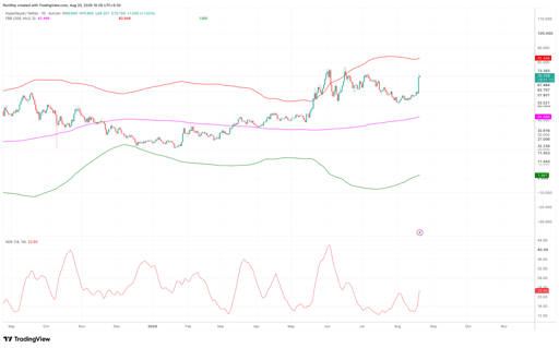 HYPE/USDT 1-day price chart. Source: TradingView.