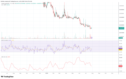 CSPR/USDT 1-day price chart. Source: TradingView.
